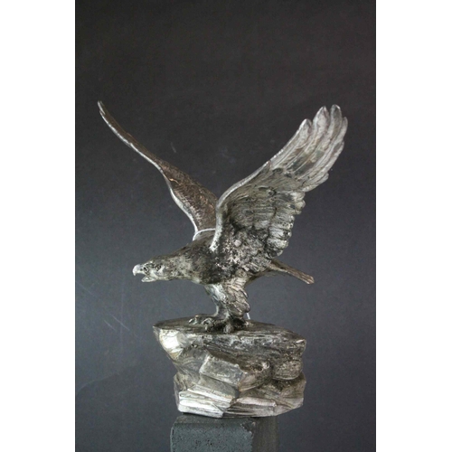 107 - Sculpture of a Silver Plated Eagle on a Rock