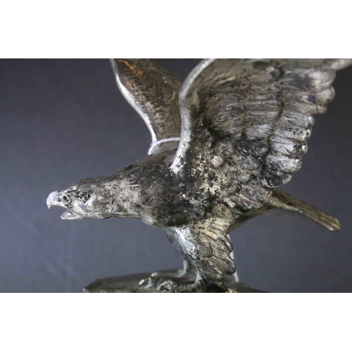 107 - Sculpture of a Silver Plated Eagle on a Rock