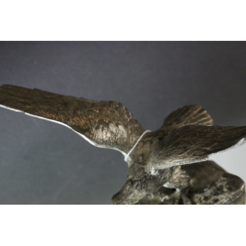 107 - Sculpture of a Silver Plated Eagle on a Rock