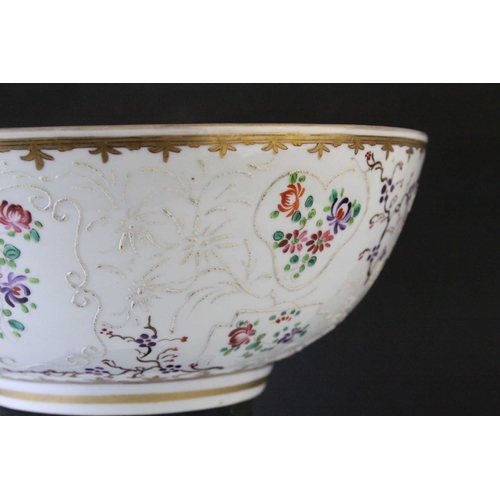 12 - Chinese Export Famille Rose Porcelain Bowl, with floral enamel decoration, 25cms diameter