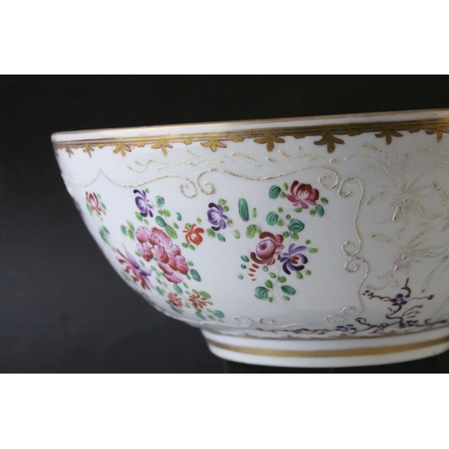 12 - Chinese Export Famille Rose Porcelain Bowl, with floral enamel decoration, 25cms diameter