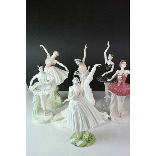 135 - Seven Coalport Ballerina Limited Edition Figures including Fonteyn & Nureyev no. 221, Dame Beryl... 