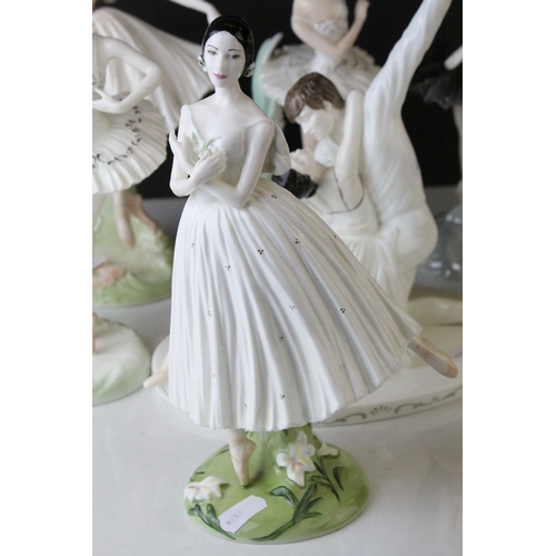 135 - Seven Coalport Ballerina Limited Edition Figures including Fonteyn & Nureyev no. 221, Dame Beryl... 