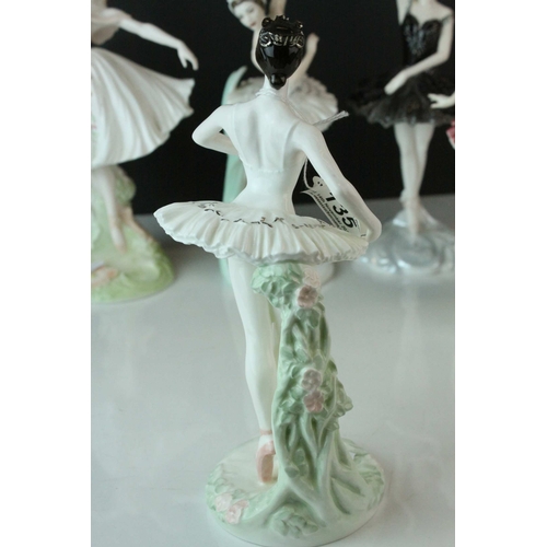 135 - Seven Coalport Ballerina Limited Edition Figures including Fonteyn & Nureyev no. 221, Dame Beryl... 