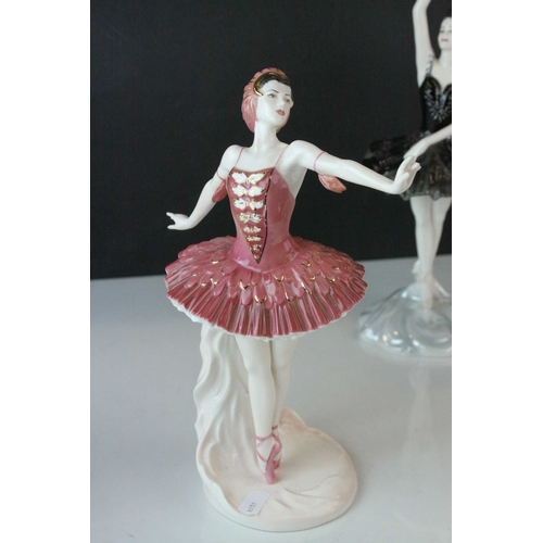 135 - Seven Coalport Ballerina Limited Edition Figures including Fonteyn & Nureyev no. 221, Dame Beryl... 