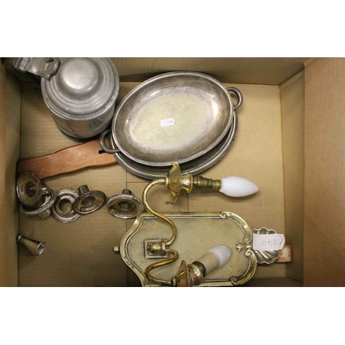 140 - Pair of Sheffield Plate Three Branch Candelabra together with another Silver Plated items and Five C... 