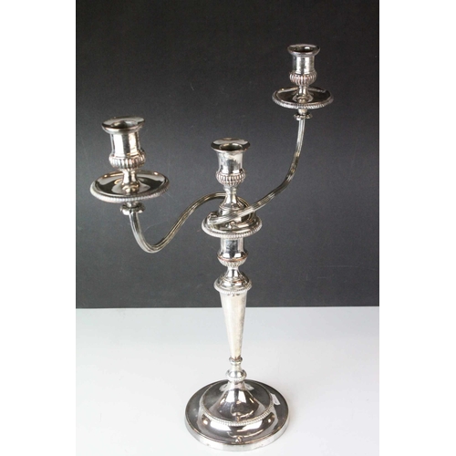 140 - Pair of Sheffield Plate Three Branch Candelabra together with another Silver Plated items and Five C... 