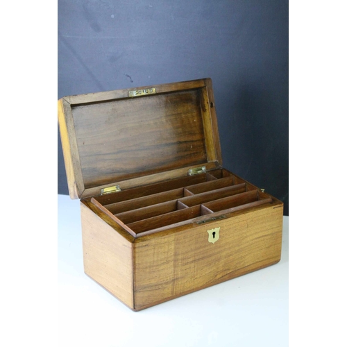 149 - 19th century Mahogany Stationery Box, the sloping hinged lid opening to reveal a fitted rack interio... 