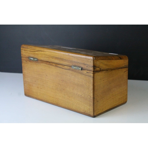 149 - 19th century Mahogany Stationery Box, the sloping hinged lid opening to reveal a fitted rack interio... 