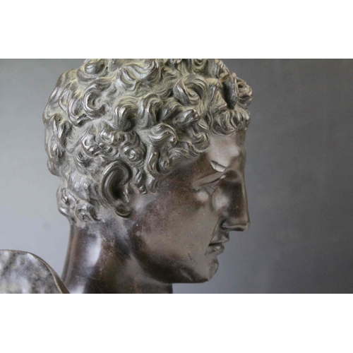 154 - 19th century French Patinated Bronze Bust of Apollo marked to back ' H. Jacquet Fils, Francfort Blei... 