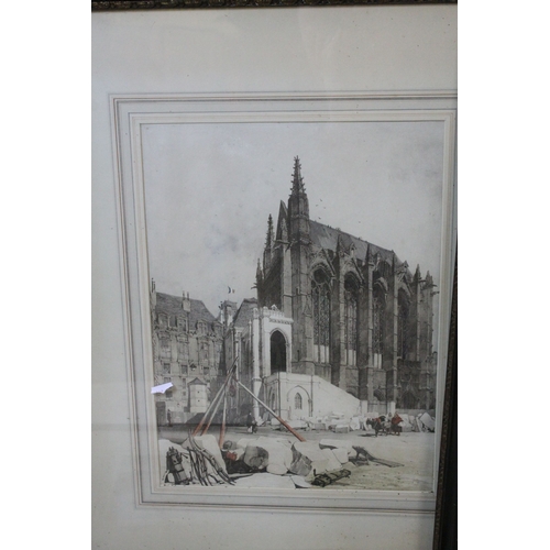 164 - A set of eight 19th century Thomas Boys engravings of  town and city scapes mounted in Hogarth frame... 