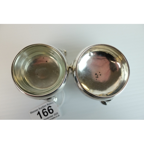 166 - Pair of George II Silver Salts, London 1732 (one with glass liner, probably matched)