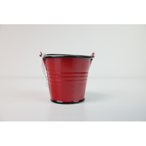 170 - Miniature Enamelled Novelty Red Bucket marked ARP, 6cms high