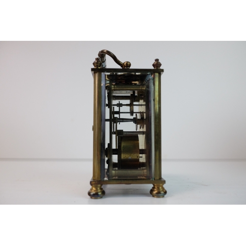 181 - Carrington & Co Regent Street London, Carriage Clock Case containing Brass Clock (a/f) with key