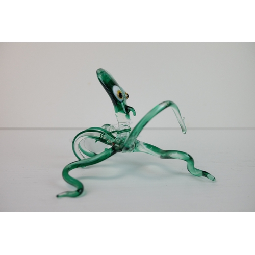 185 - Murano Style Coloured Glass Model of an Octopus, 14cms long