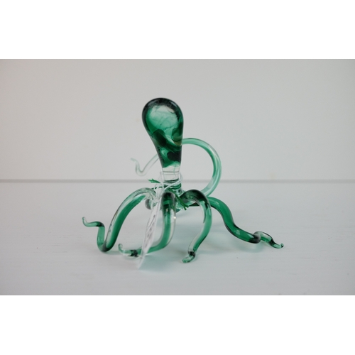 185 - Murano Style Coloured Glass Model of an Octopus, 14cms long