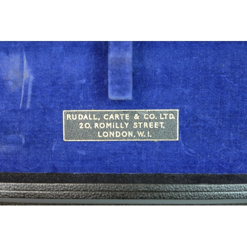 201 - Cased Romilly ' Graduate ' Flute by Rudall, Carte & Co, London, the mouth piece stamped Sterling