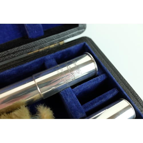 201 - Cased Romilly ' Graduate ' Flute by Rudall, Carte & Co, London, the mouth piece stamped Sterling