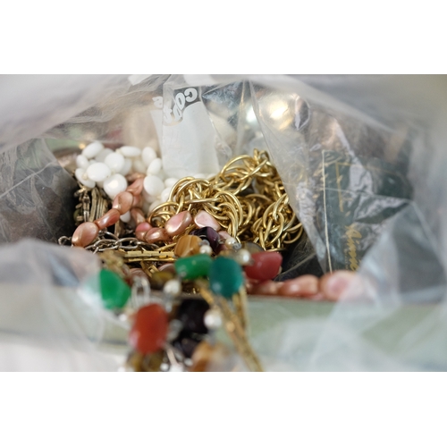 208 - Box of Mixed Costume Jewellery, Silver Plated Teaspoons and Two Silver Hallmarked Napkin Rings