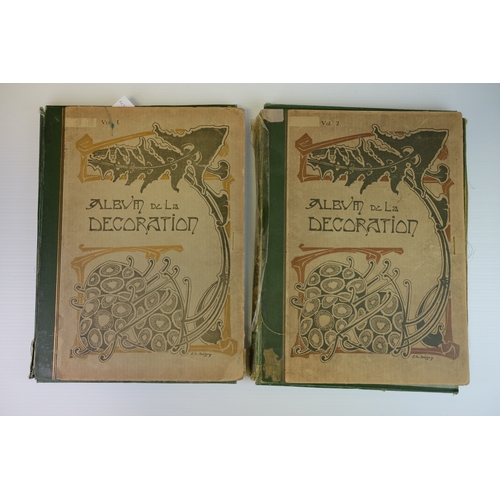 209 - Volumes 1 and 2 ' Album De La Decoration ' each containing 60 planches (illustrative boards), French... 