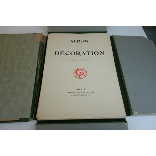 209 - Volumes 1 and 2 ' Album De La Decoration ' each containing 60 planches (illustrative boards), French... 