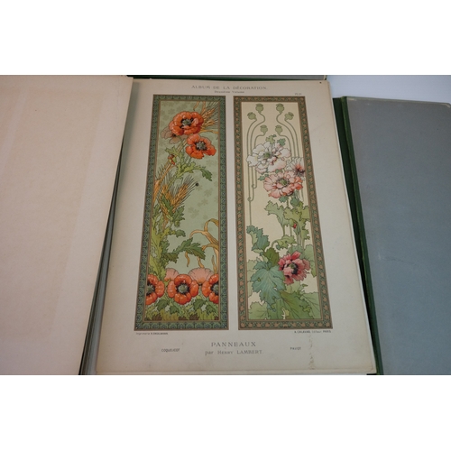 209 - Volumes 1 and 2 ' Album De La Decoration ' each containing 60 planches (illustrative boards), French... 