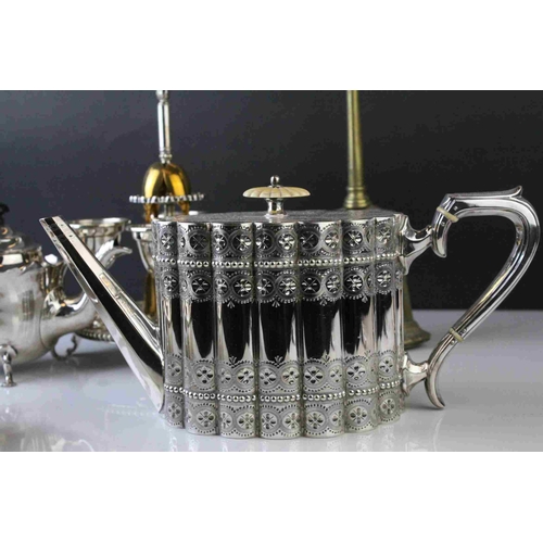 33 - Silver Plate - Victorian and Later including a Four Egg Cup Stand, Scallop Shaped Bowl, Mappin and W... 