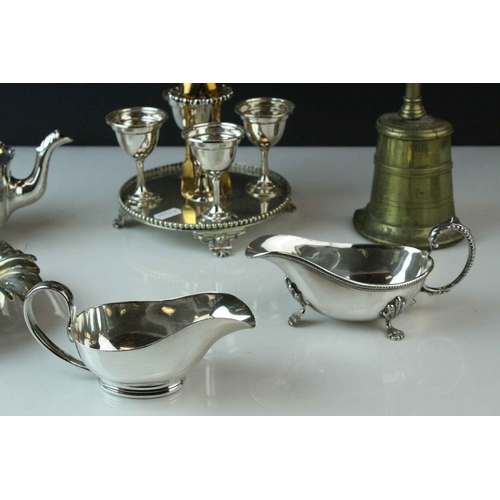 33 - Silver Plate - Victorian and Later including a Four Egg Cup Stand, Scallop Shaped Bowl, Mappin and W... 