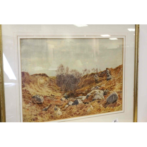 40 - Herbert Moxon Cook (1844 - 1928), 19th century Watercolour ' White Water Burn, Arran ' signed and da... 