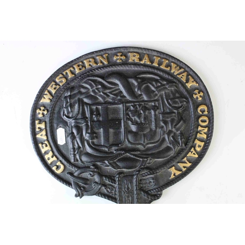 45 - Metal Plaque marked Great Western Railway Company, 31cms high