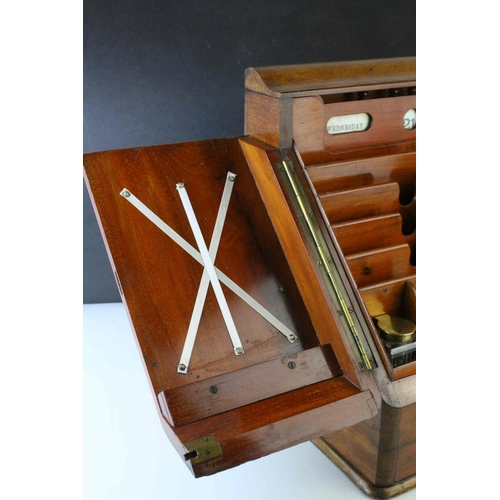 47 - Victorian Mahogany Stationery Cabinet, the sloping front with two doors opening to reveal a fitted i... 