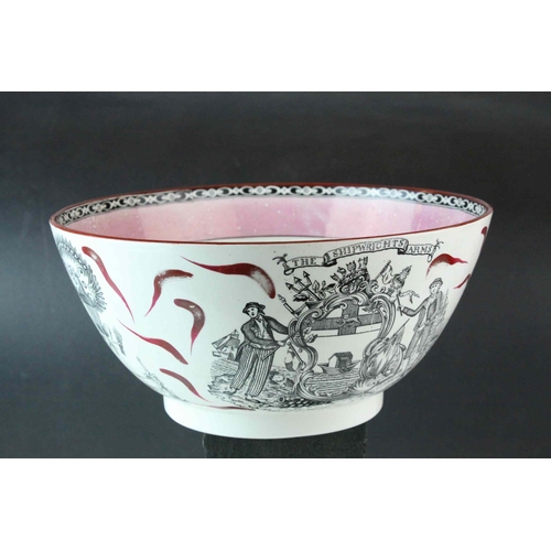 5 - Two 19th century Sunderland Pink Lustre Bowls ' Ship Caroline / The Shipwreck Arms ' and ' The Sailo... 