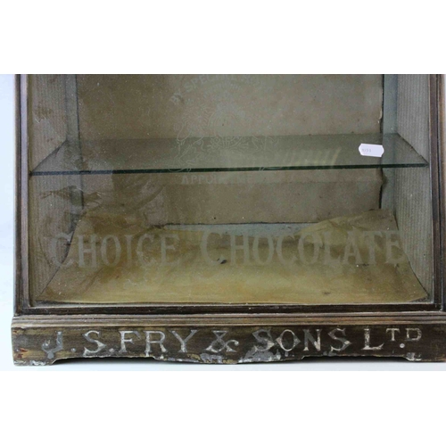 53 - Early 20th century Fry`s Choice Chocolate Advertising Display Cabinet, the curved glass front etched... 