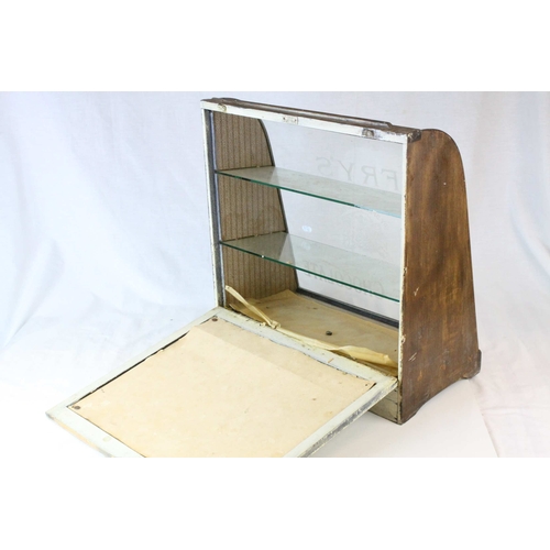 53 - Early 20th century Fry`s Choice Chocolate Advertising Display Cabinet, the curved glass front etched... 