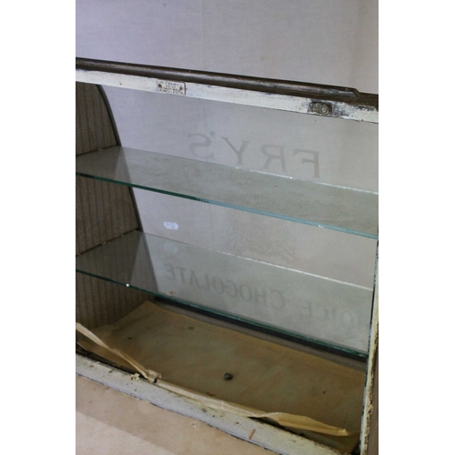 53 - Early 20th century Fry`s Choice Chocolate Advertising Display Cabinet, the curved glass front etched... 