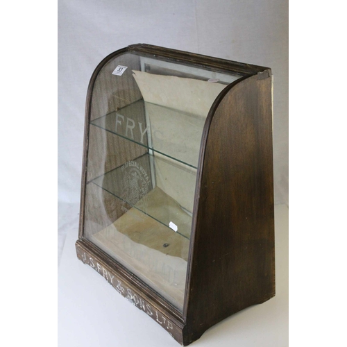 53 - Early 20th century Fry`s Choice Chocolate Advertising Display Cabinet, the curved glass front etched... 