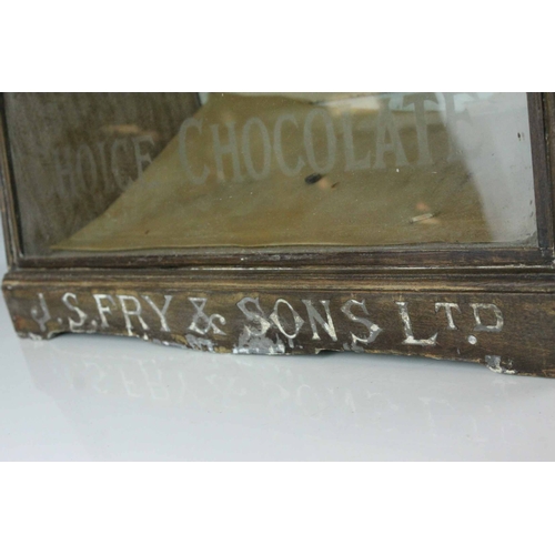 53 - Early 20th century Fry`s Choice Chocolate Advertising Display Cabinet, the curved glass front etched... 