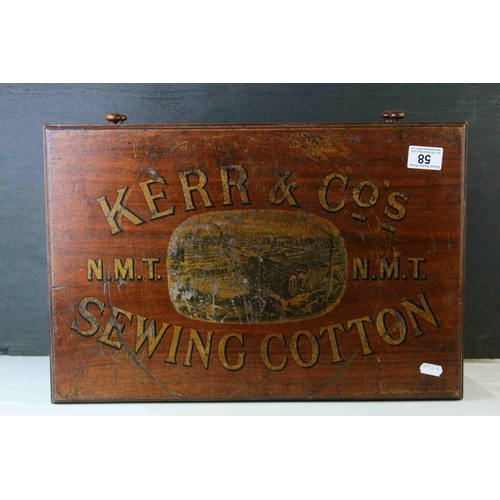 58 - Early 20th century Haberdashery Advertising ' Kerr & Co N.M.T ' Sewing Cotton Cabinet of Two Dra... 