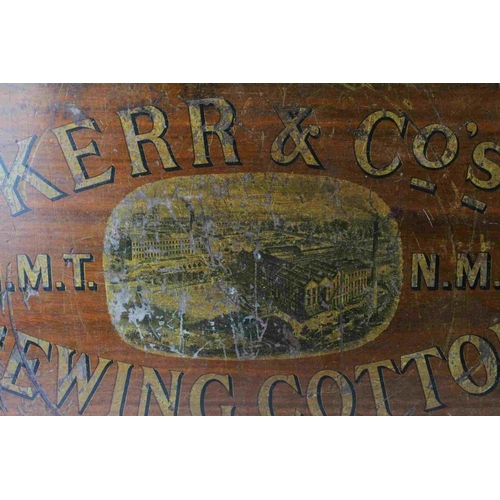 58 - Early 20th century Haberdashery Advertising ' Kerr & Co N.M.T ' Sewing Cotton Cabinet of Two Dra... 