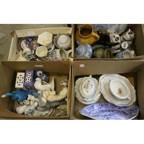 63 - Four Boxes of Mixed Ceramics including 19th and 20th century