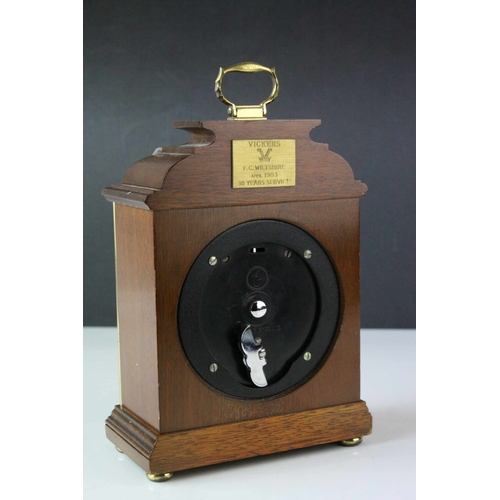 81 - Elliott of London Mahogany Cased Bracket Clock retailed by Garrard & Co Ltd, 23cms high