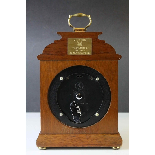 81 - Elliott of London Mahogany Cased Bracket Clock retailed by Garrard & Co Ltd, 23cms high