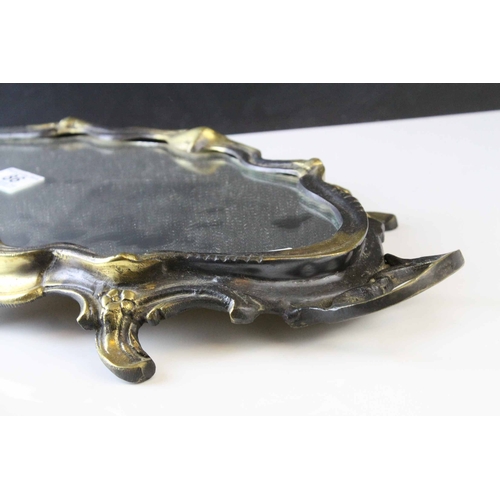 86 - Brass Classical Style Mirrored Tray with Handles