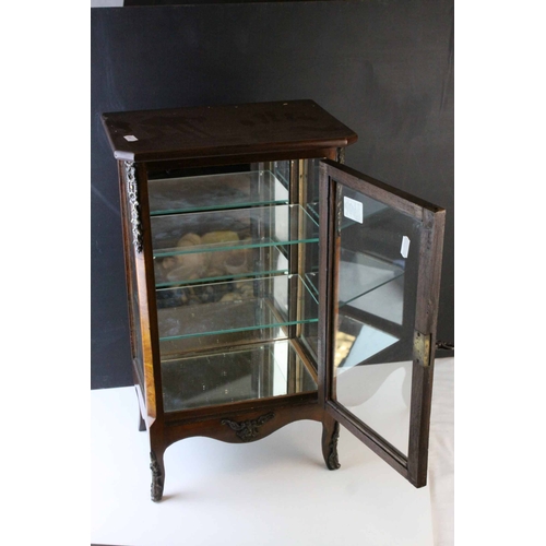 90 - French Style Table Top Display Cabinet with Gilt Metal Mounts, the single glazed door opening to rev... 