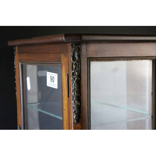 90 - French Style Table Top Display Cabinet with Gilt Metal Mounts, the single glazed door opening to rev... 