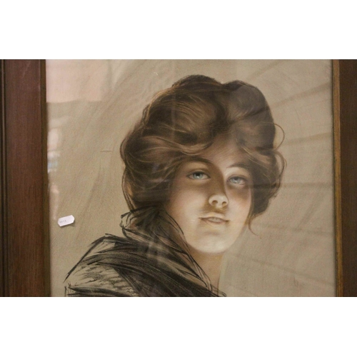 95 - Philip Boileau Lithographic Print of ' Peggy ', 69cms x 46cms, oak framed and glazed