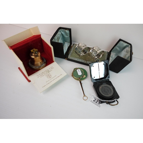 225 - Mixed Lot including T.G Co Ltd Mark 1 Magnetic Marching Compass, Pair of Lorgnette, Boxed Queen Eliz... 