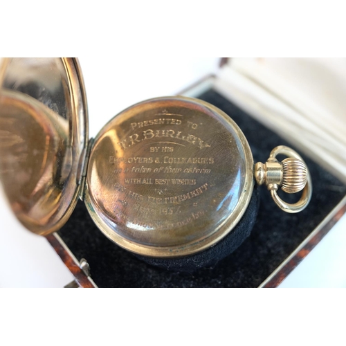 239 - Gold Plated Waltham Pocket Watch marked to inside ' Star ' and ' Dennison ', the white enamel face w... 