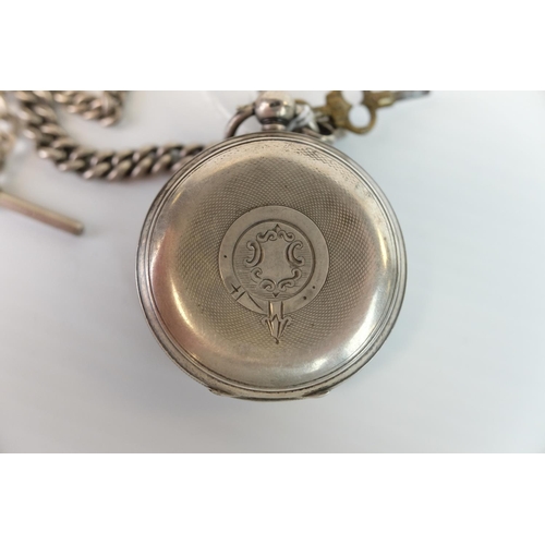 247 - Silver Cased Pocket Watch, the enamel face marked ' The Express English Lever, J & G Graves, She... 