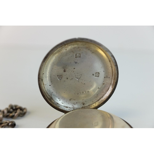 247 - Silver Cased Pocket Watch, the enamel face marked ' The Express English Lever, J & G Graves, She... 